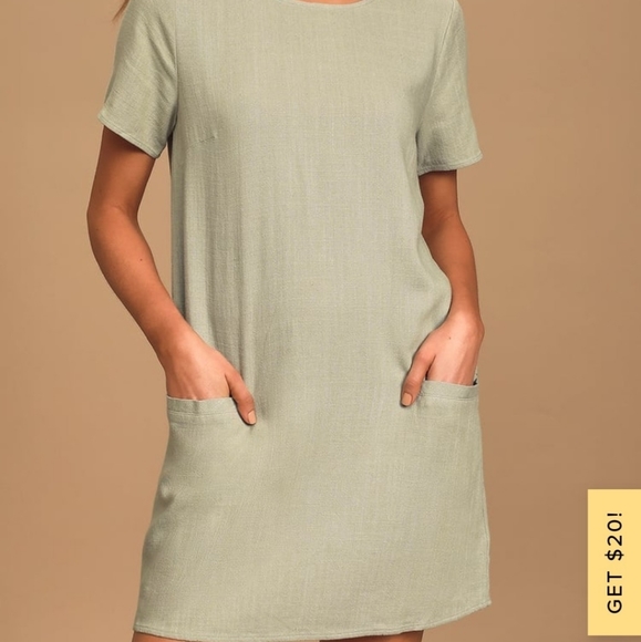 NWT Lulu's sage shift dress with pockets l… - Picture 5 of 12